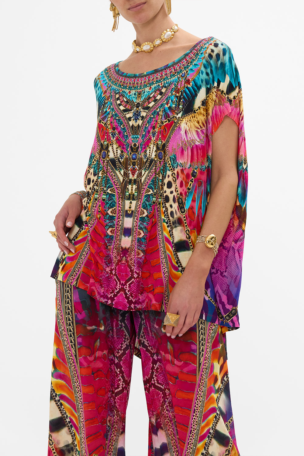 CAMILLA Loose Fit Tee Multi in Sahara Supernatural print.