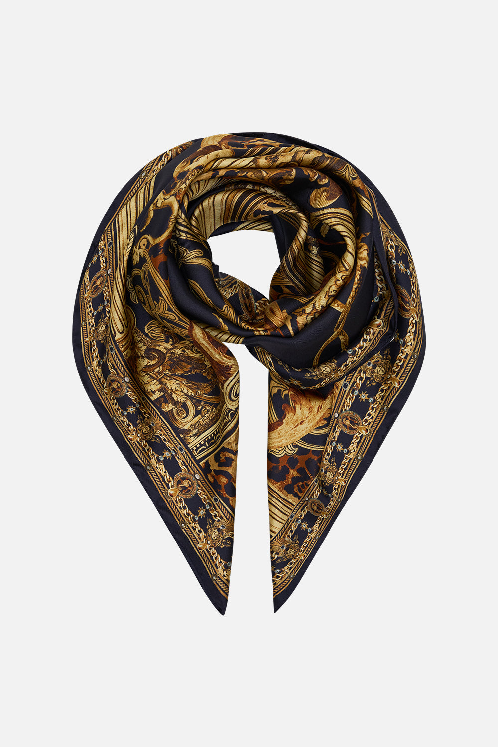 CAMILLA Silk Square Scarf in Era Of Empires print
