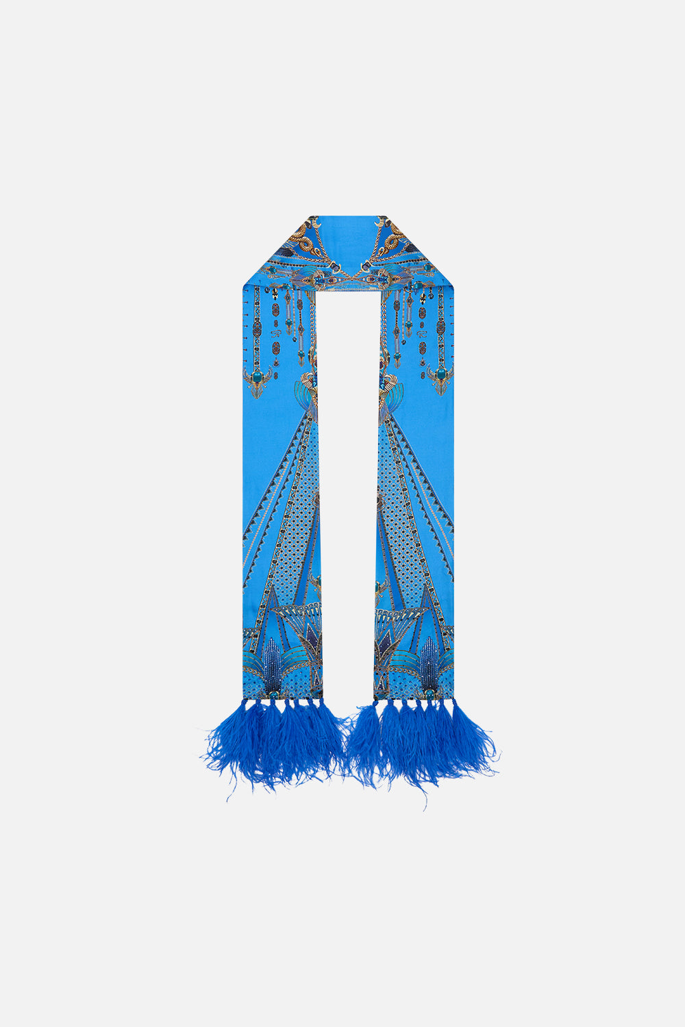 CAMILLA Long Skinny Scarf in Archival Revival print