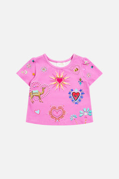 CAMILLA Babies Short Sleeve Tee in Rainbow Roads print