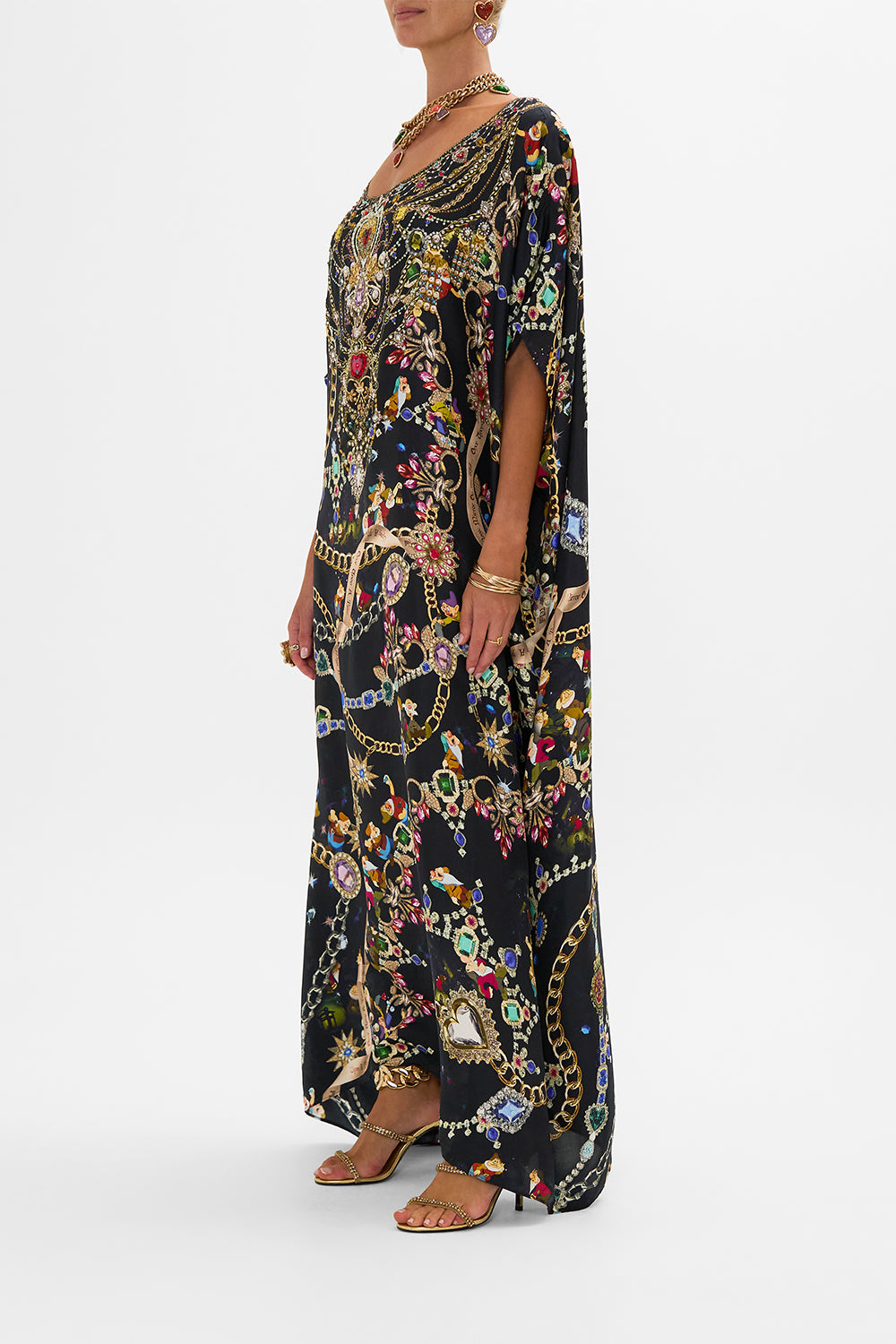 Disney CAMILLA silk kaftan in Happily Ever After print