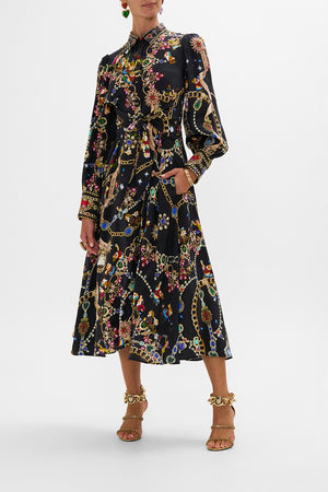 Disney CAMILLA silk shirt dress in Happily Ever After print