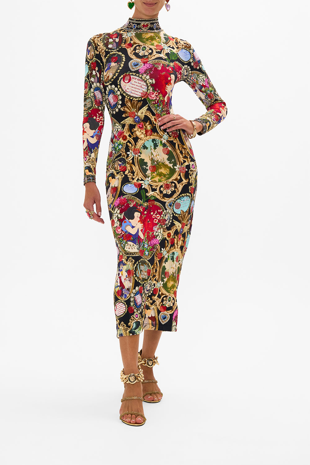 Disney CAMILLA jersey turtleneck in Happily Ever After print