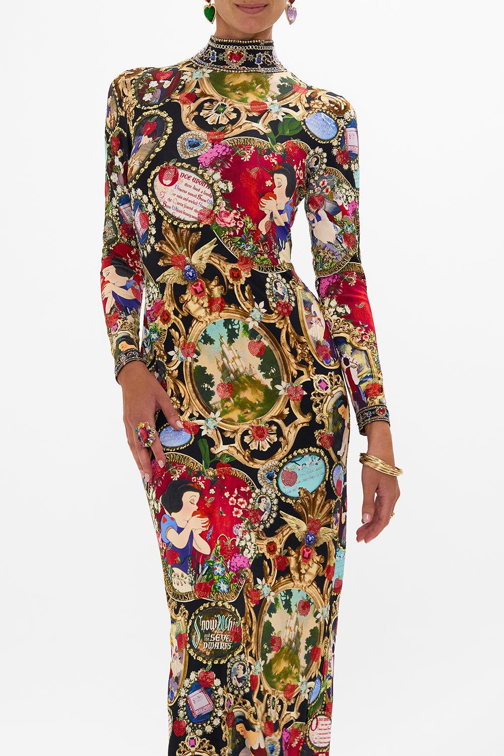 Disney CAMILLA jersey turtleneck in Happily Ever After print