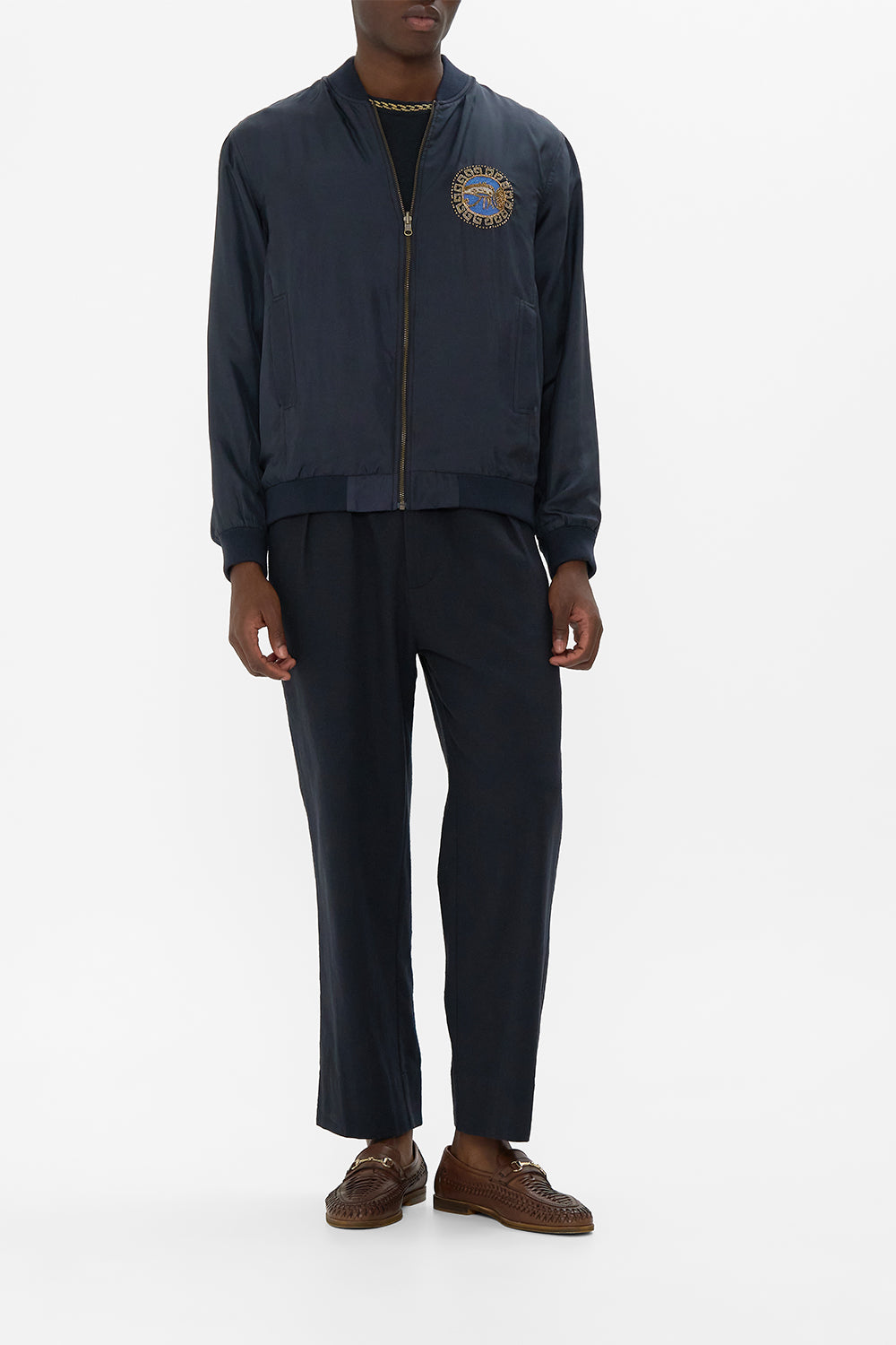 CAMILLA Zip Through Reversible Bomber Jacket in Era Of Empires print