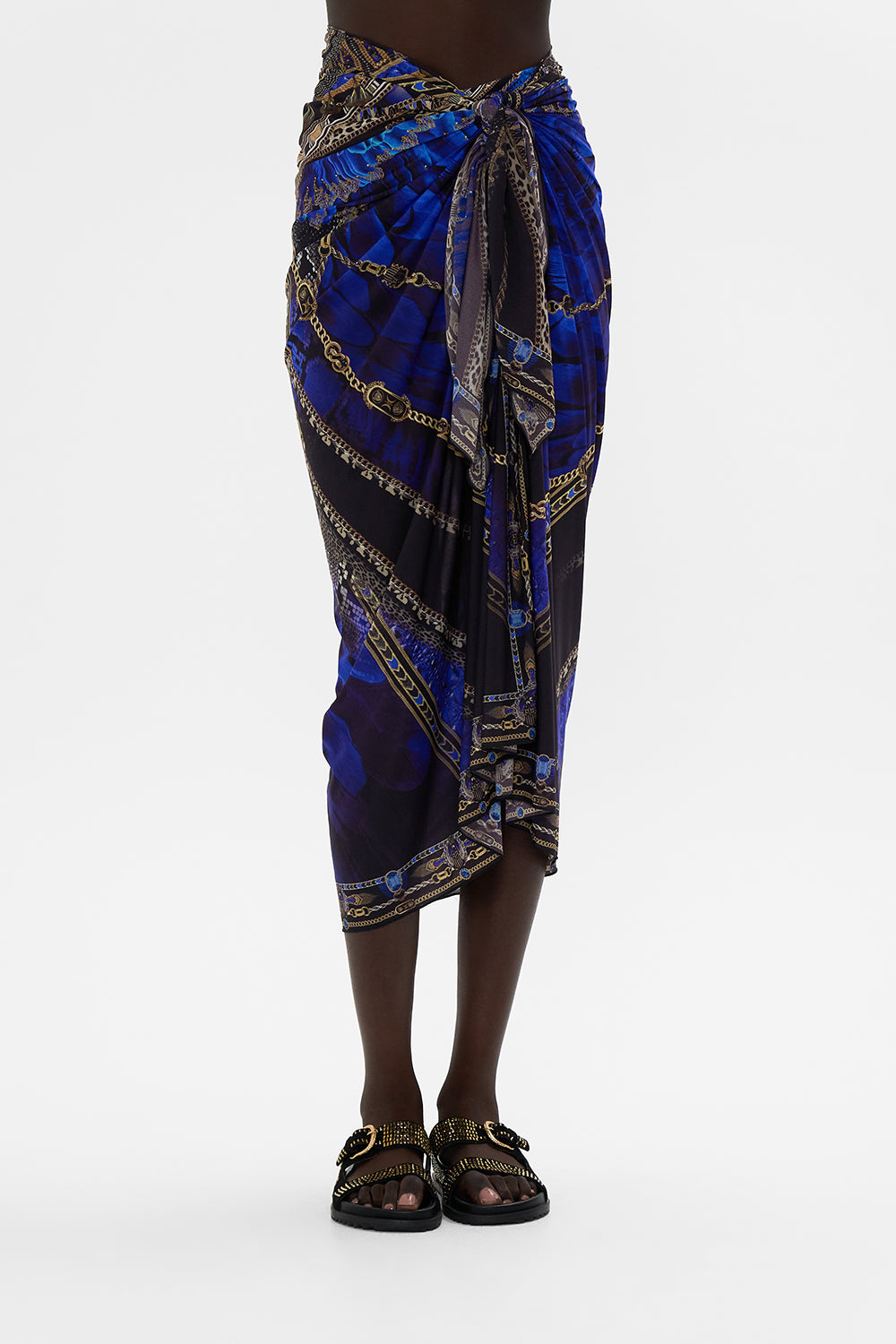 CAMILLA Long Sarong in Other Side of the Oasis print.