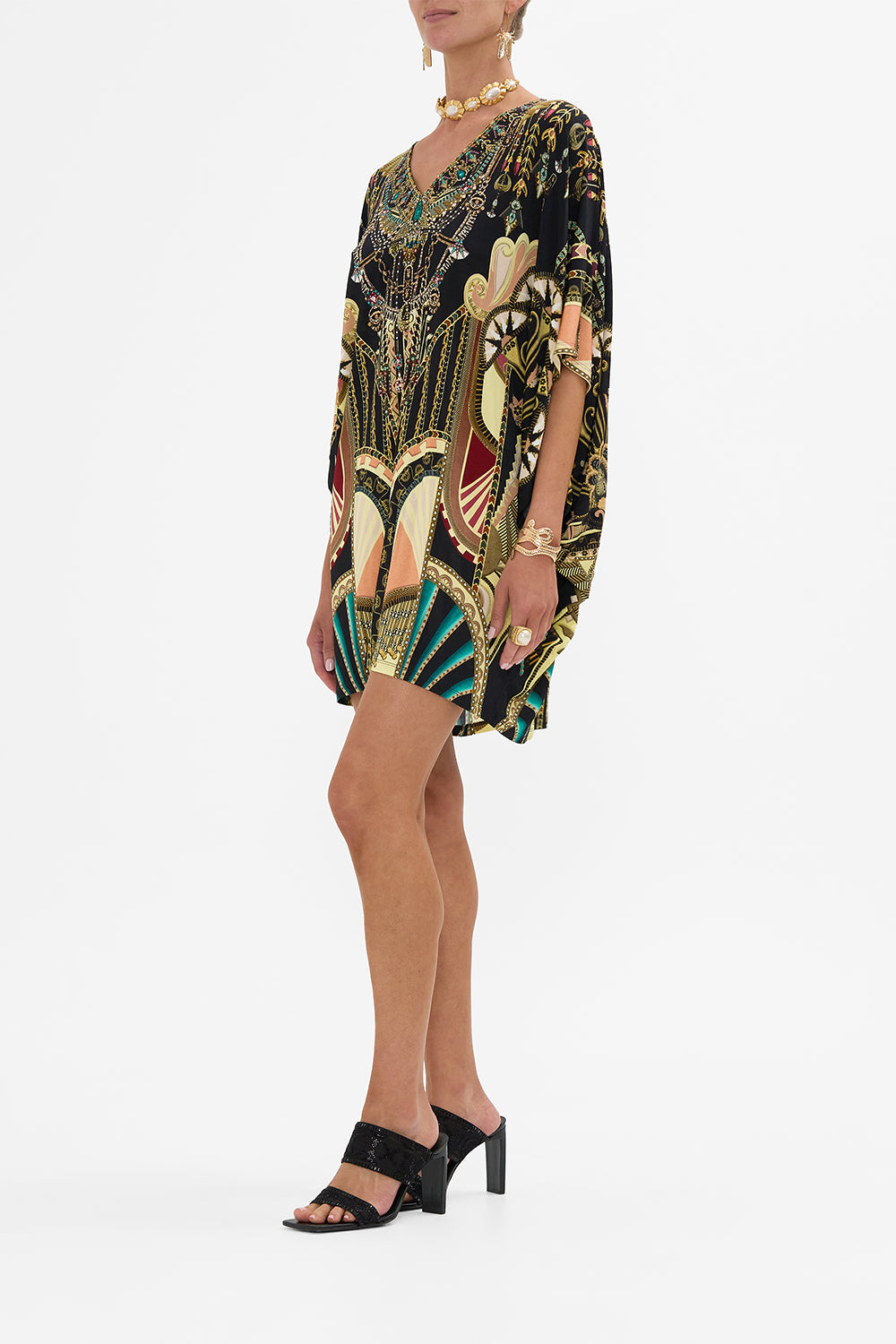 CAMILLA Bat Sleeve Dress in They Called Her Nefertari print