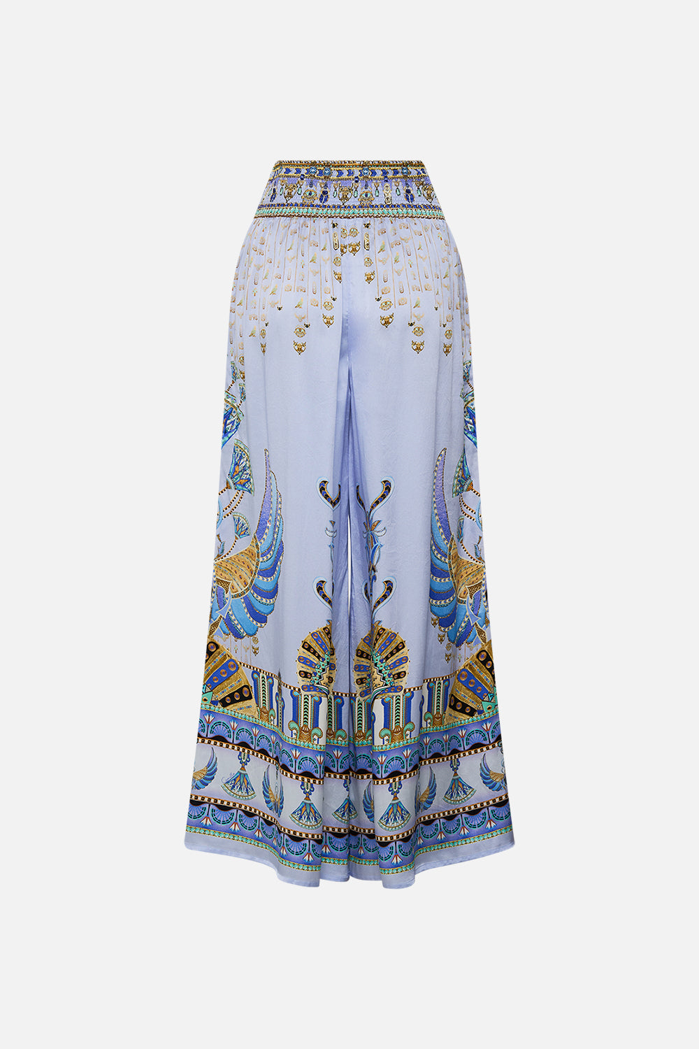 CAMILLA lilac Shirred Waist Pant in Under Scarab Skies print