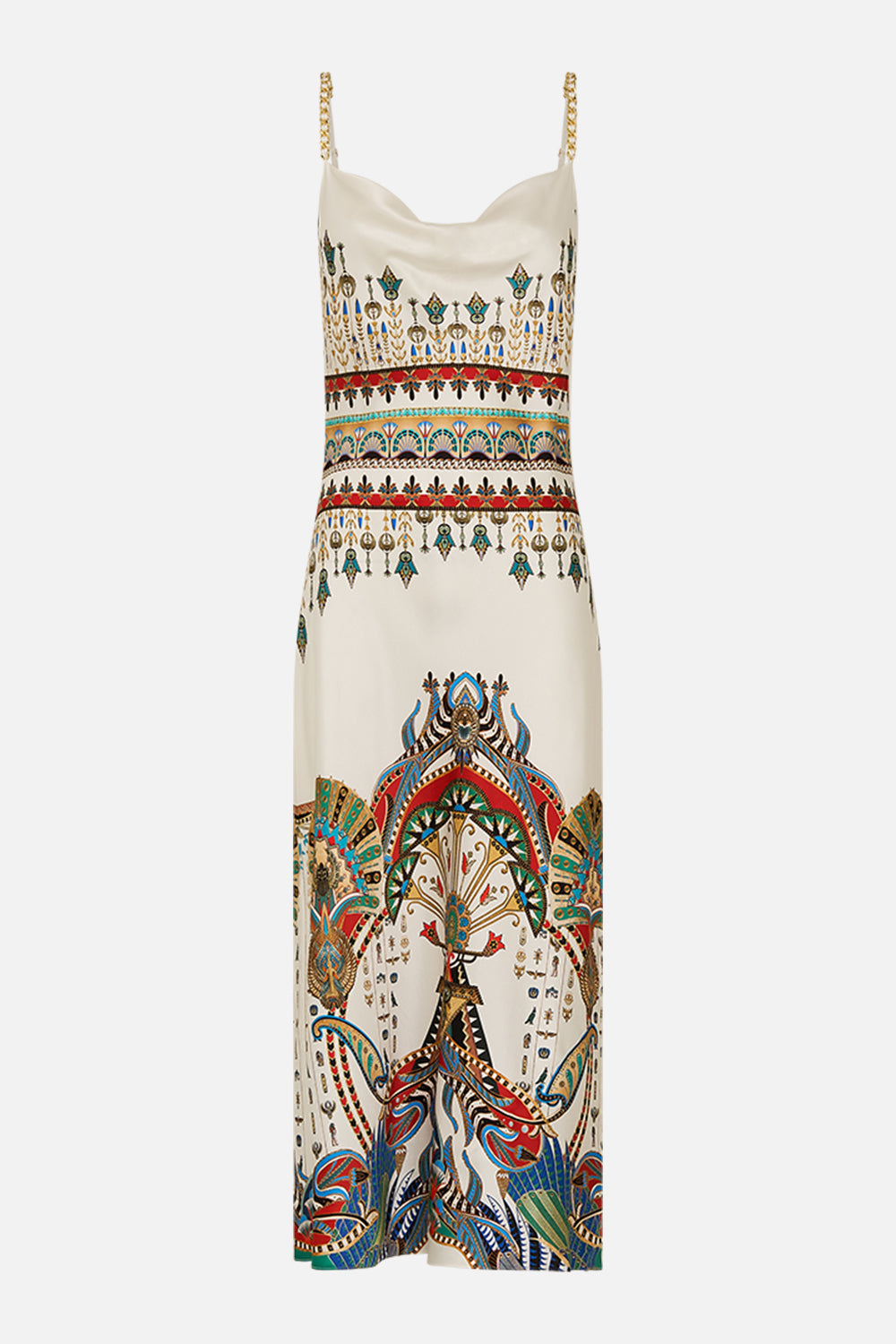 CAMILLA Long Bias Slip in Valley Of The Queens print