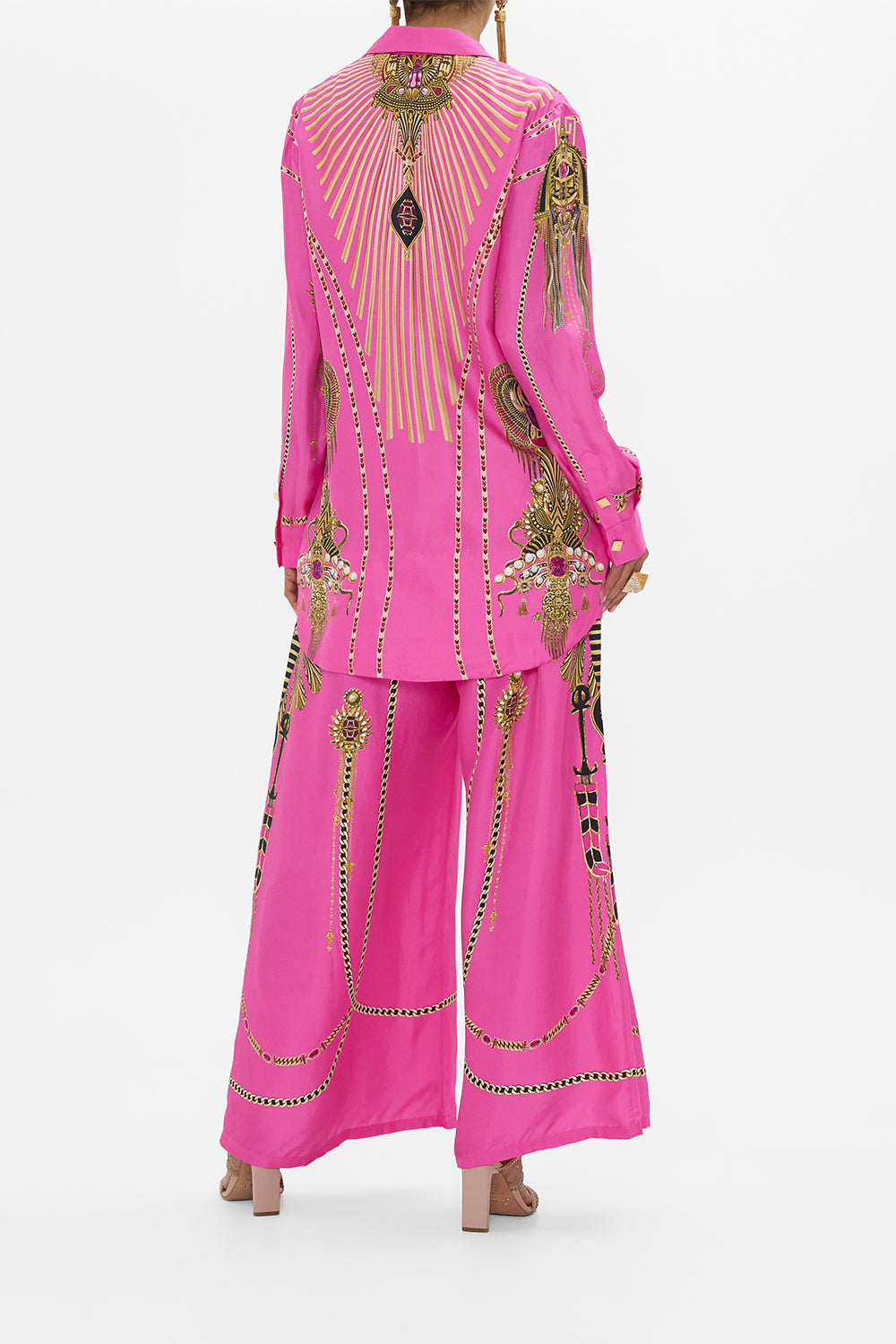 CAMILLA Tuck Front Pant in Song Of The Scarab print. 