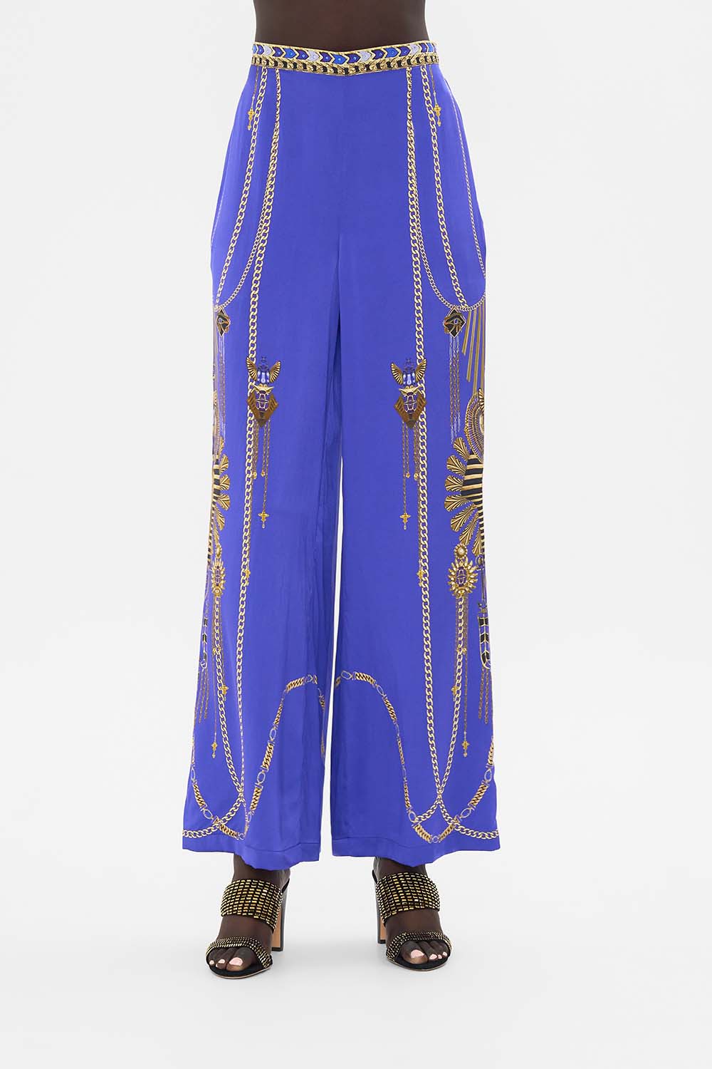 CAMILLA Minimal Wide Leg Pant in My Fair Pharaoh print. 