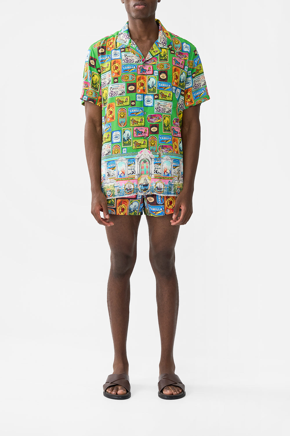 SHORT SLEEVE CAMP COLLARED SHIRT SAL DO MAR