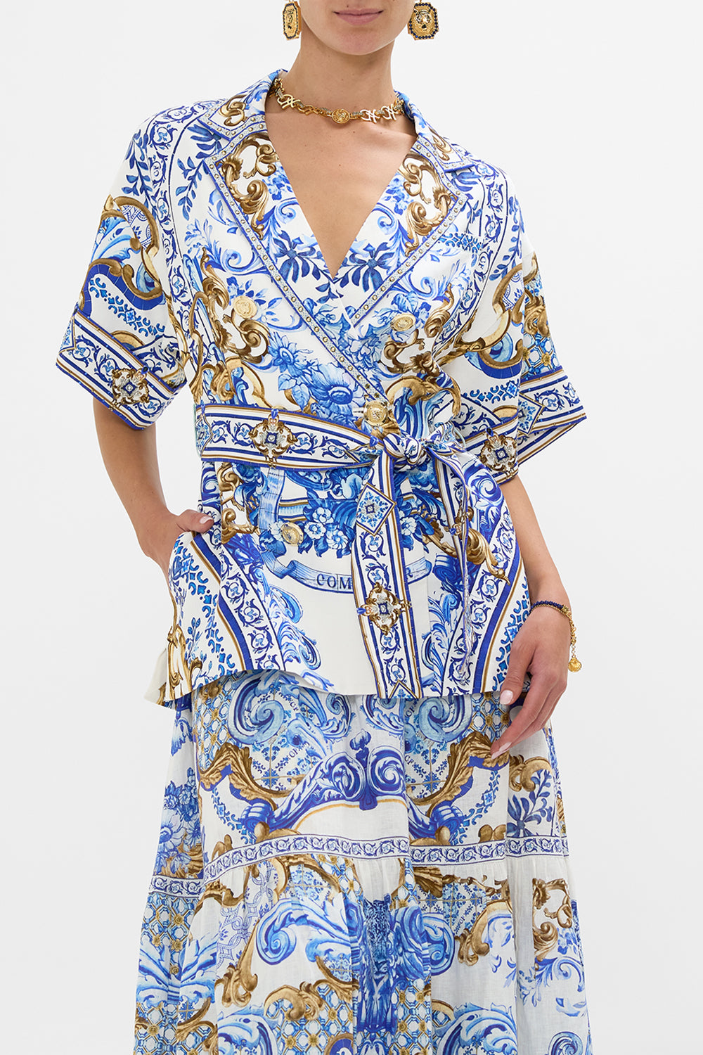 DOUBLE BREASTED SHORT SLEEVE JACKET AZUL ADVENTURES