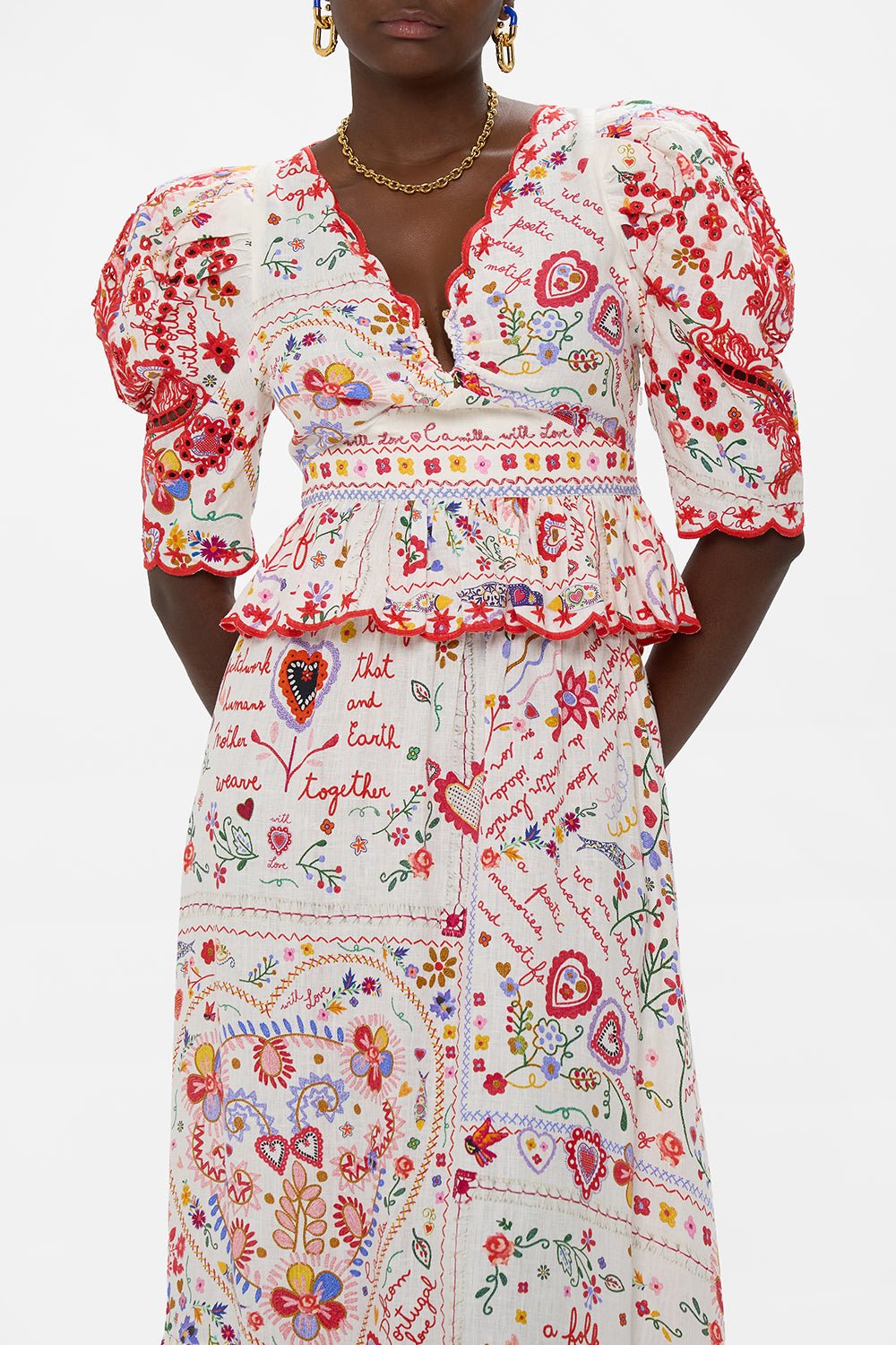 PUFF SLEEVE TOP WITH HARDWARE A KITSCH IN TIME