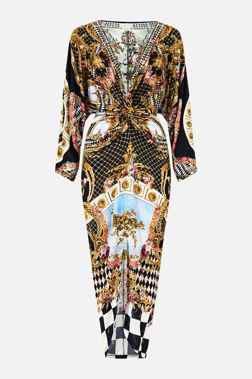 LONG SPLIT FRONT TWIST DRESS MONARCHY MANIA