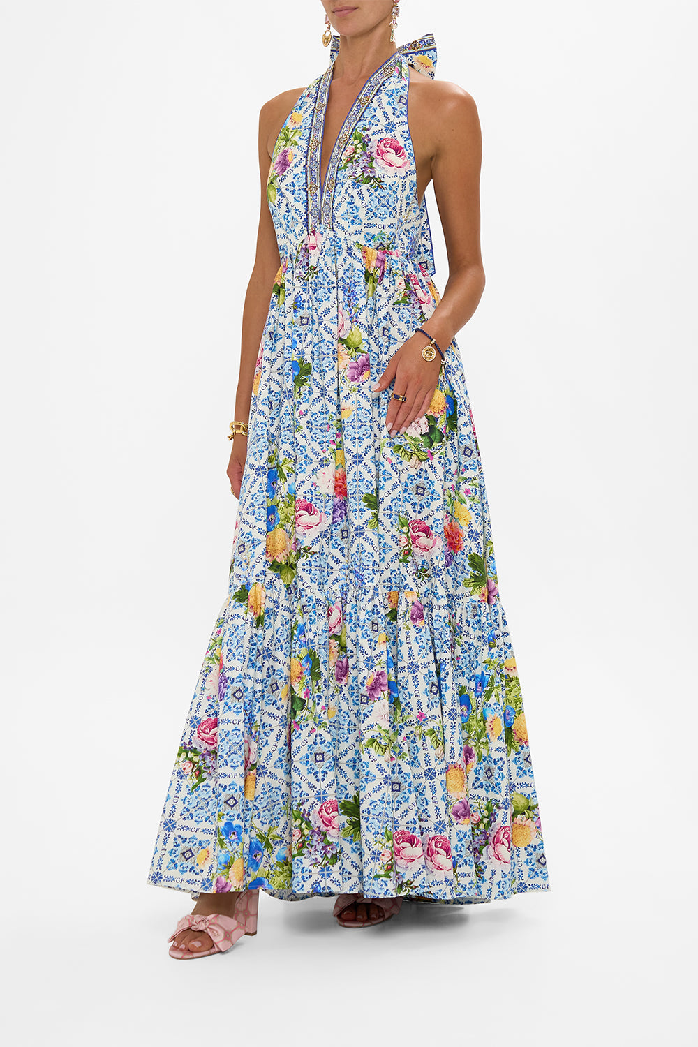 RUFFLE HEM HALTER DRESS WALL TO WALL WONDERS