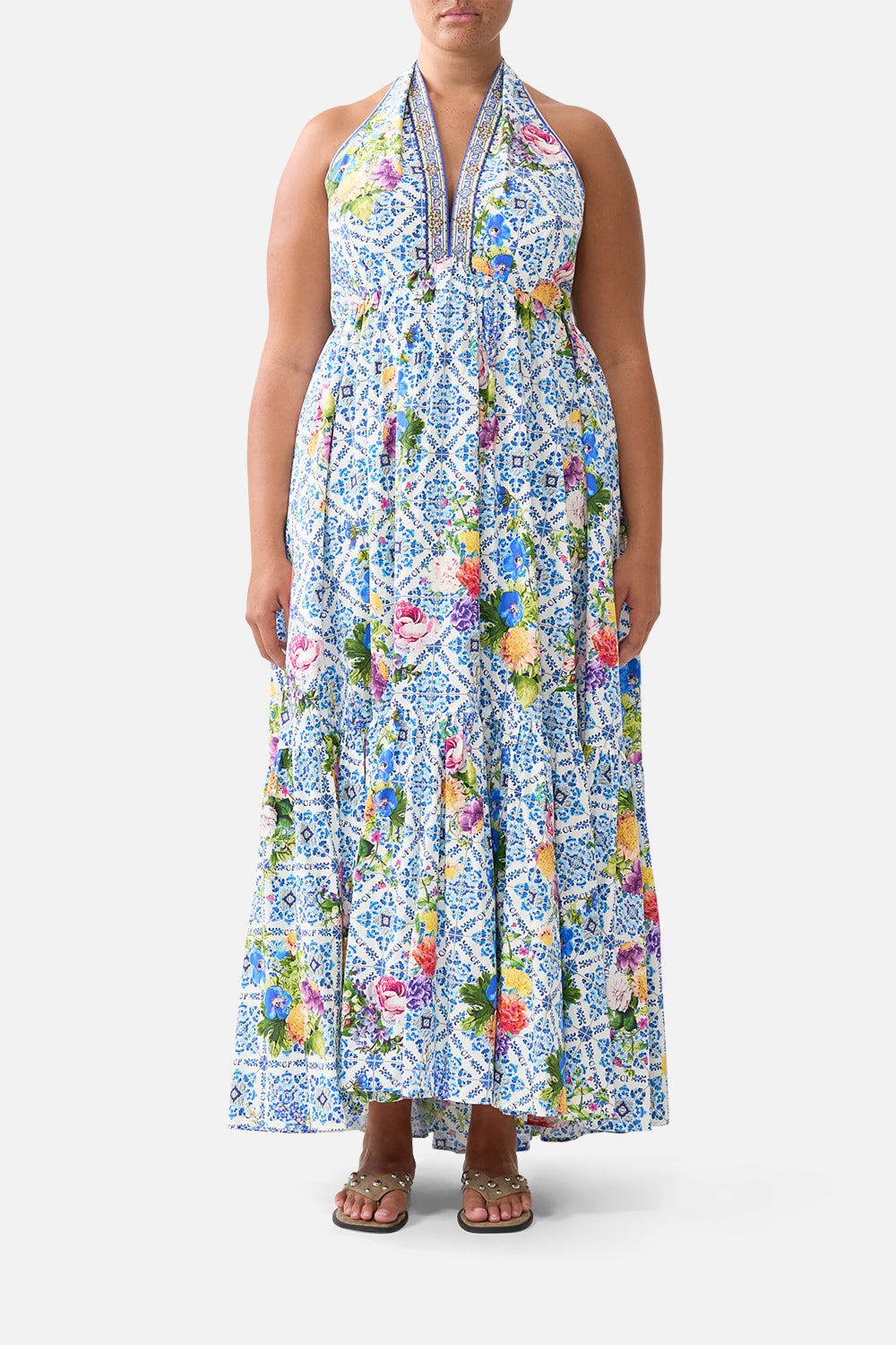 RUFFLE HEM HALTER DRESS WALL TO WALL WONDERS