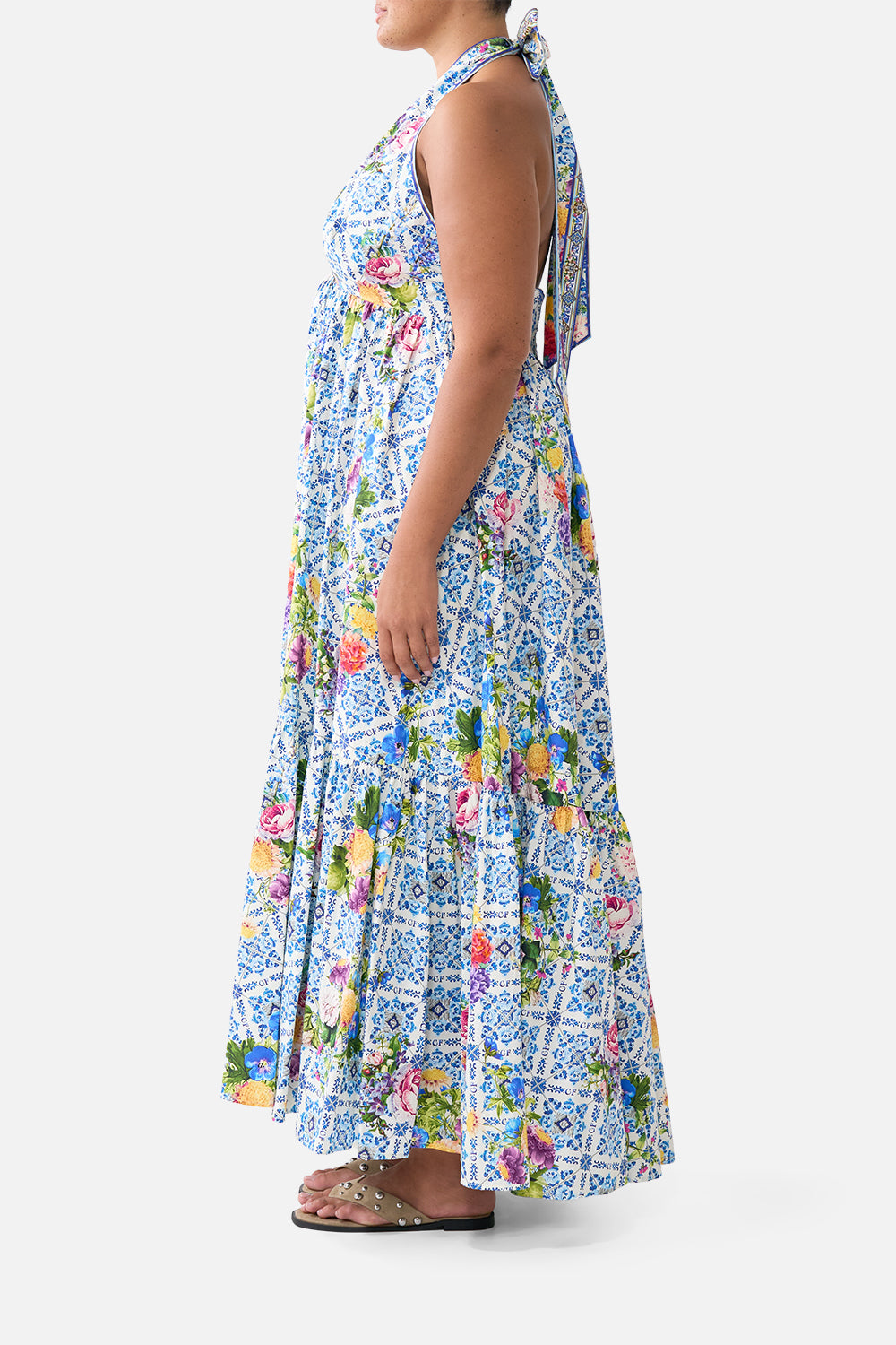 RUFFLE HEM HALTER DRESS WALL TO WALL WONDERS