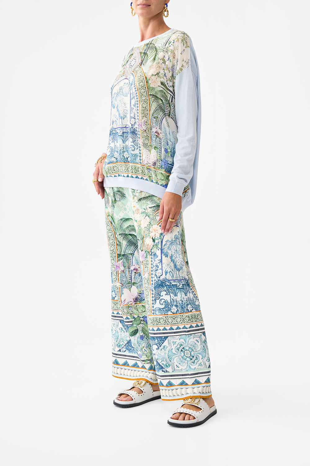 LONG SLEEVE JUMPER WITH PRINT FRONT JARDIM PARTY