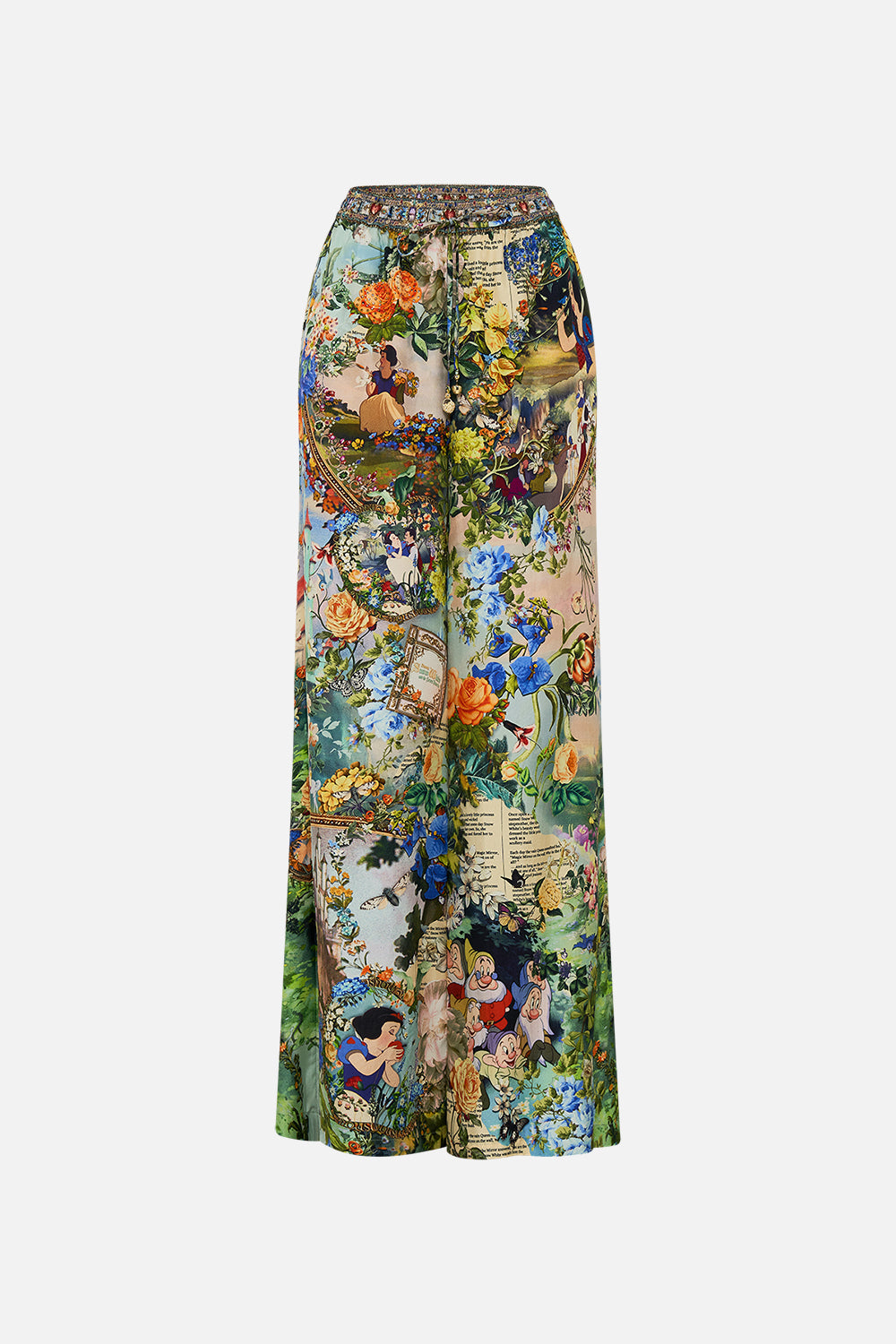 Disney CAMILLA silk pants in The Kindest One Of All print