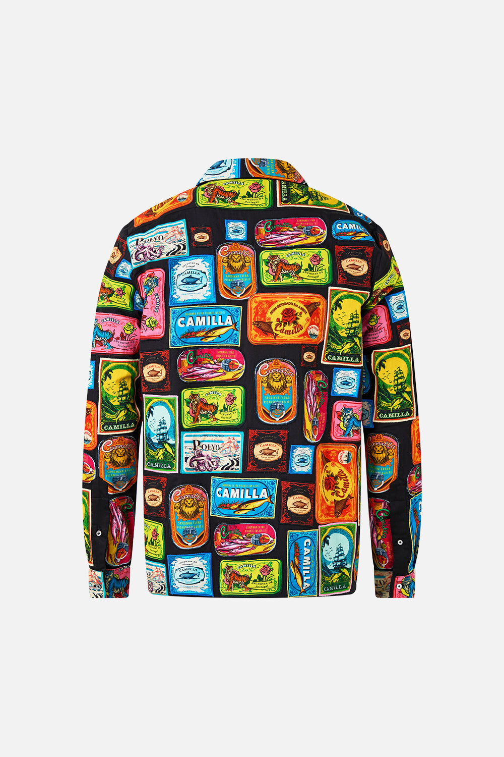 PATCHWORK LONG SLEEVE CAMP COLLAR SHIRT SAL DO MAR