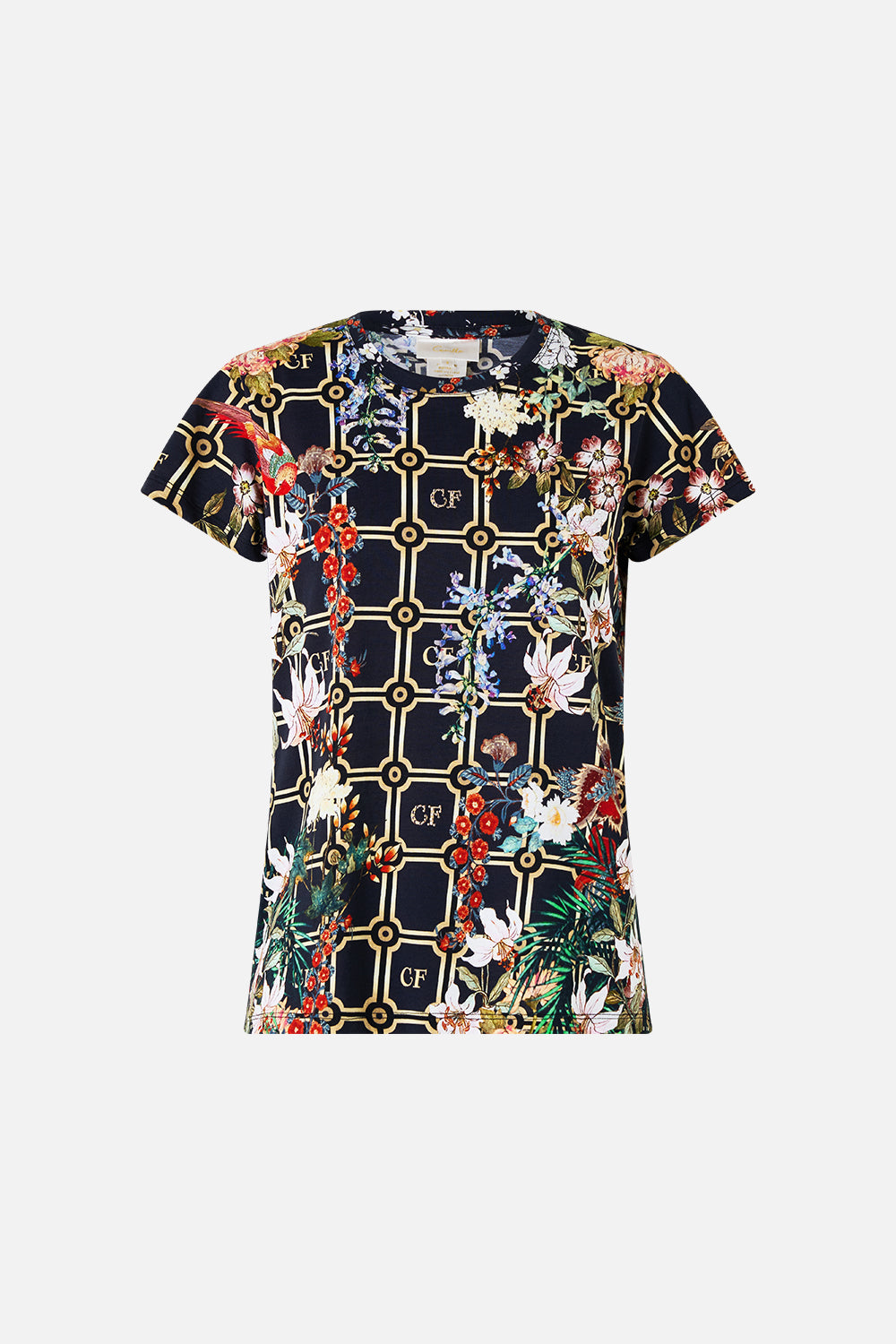 SLIM FIT ROUND NECK T-SHIRT - MULTI PALACIO POETRY