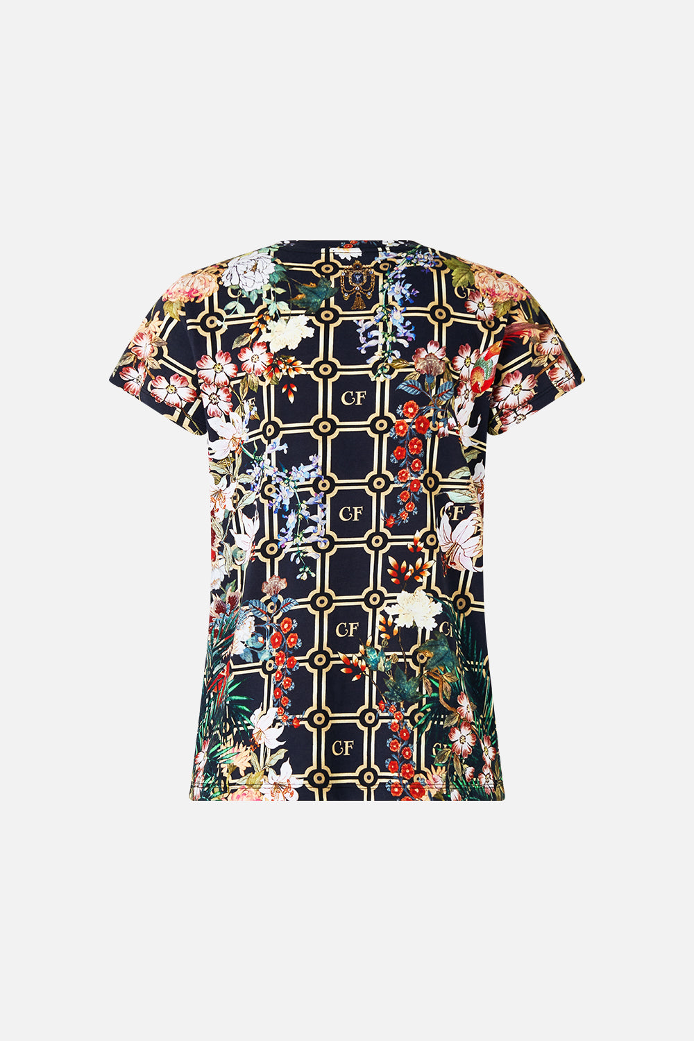 SLIM FIT ROUND NECK T-SHIRT - MULTI PALACIO POETRY