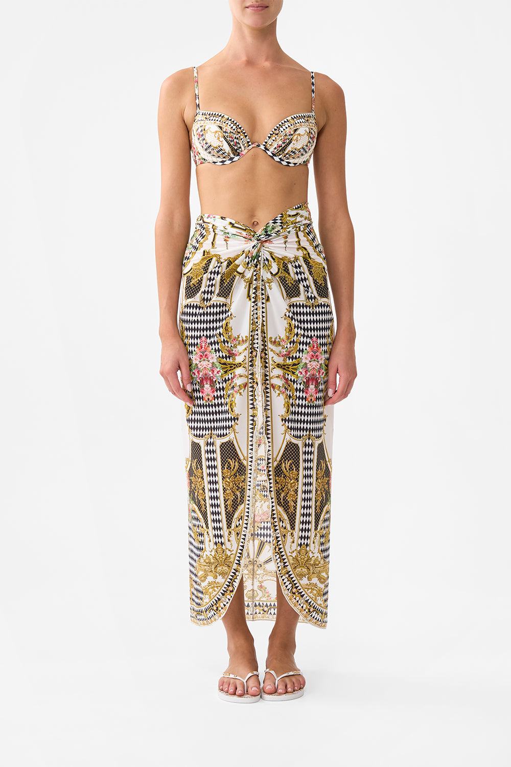 TWIST FRONT LONG SARONG ROCOCO GLOW