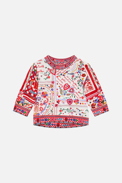 CAMILLA Babies Sweater in Faith, Luck & Justice print