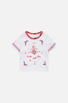 CAMILLA Babies Short Sleeve Tee in Faith, Luck & Justice print