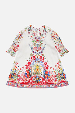 CAMILLA Kids Mini Puff Sleeve Collared Dress 4-10 in Faith, Luck & Justice print