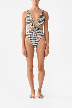 TWIST FRONT CUT OUT ONE PIECE ROCOCO GLOW