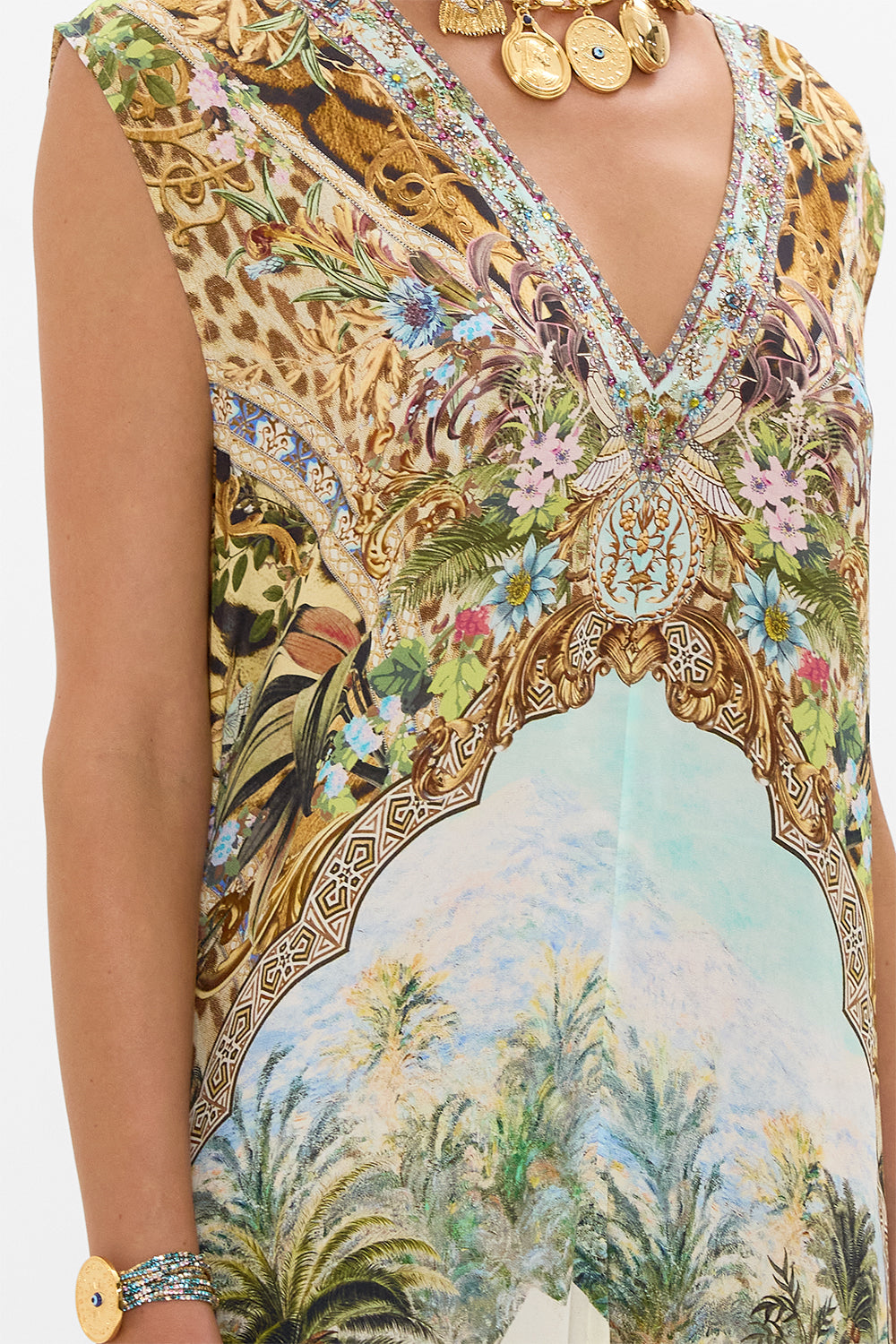 SLEEVELESS DRAPE BACK DRESS VIEWS OF THE VALLEY