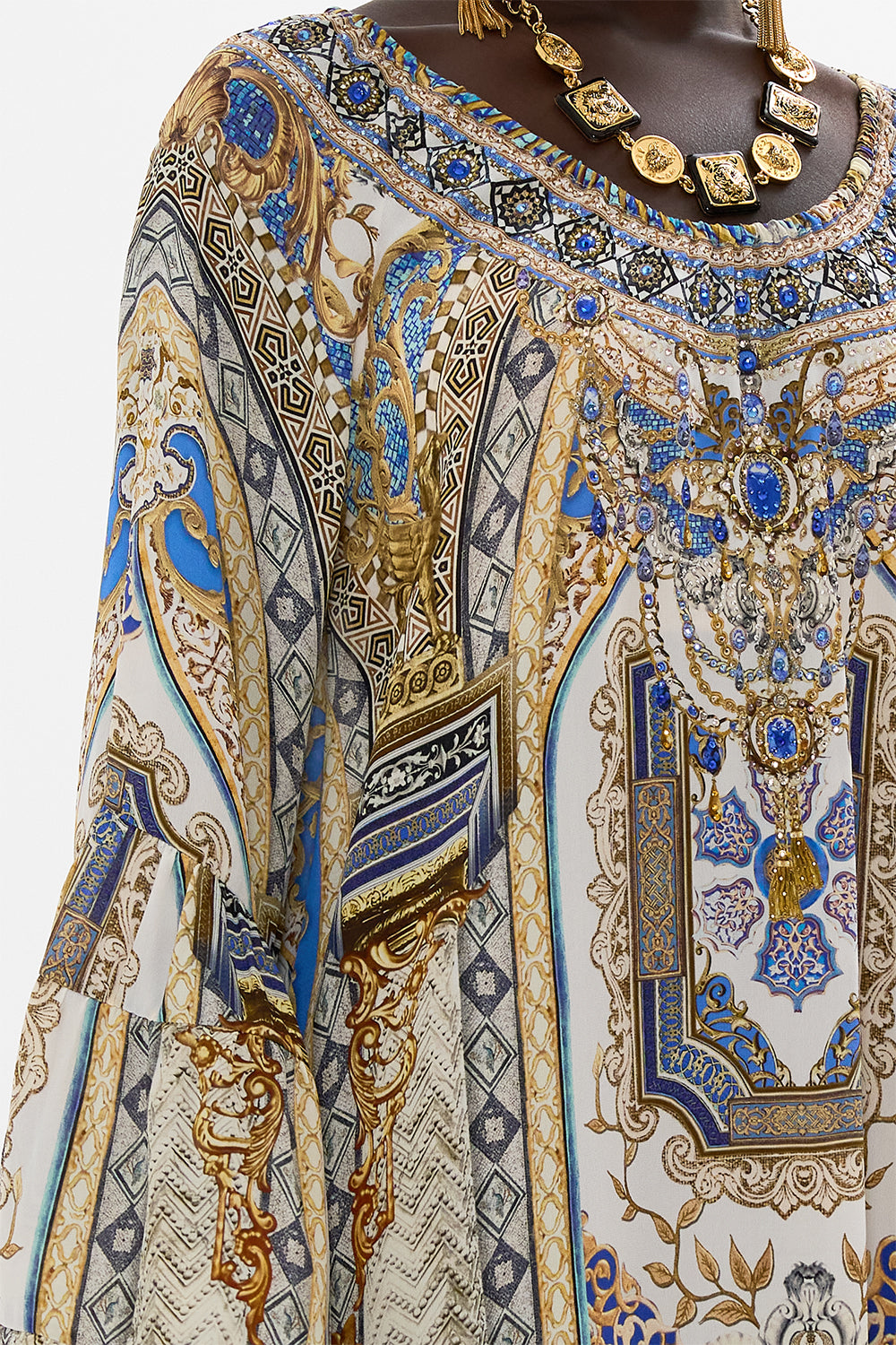 CAMILLA A-Line Frill Dress in Make Me Your Mosaic Print.