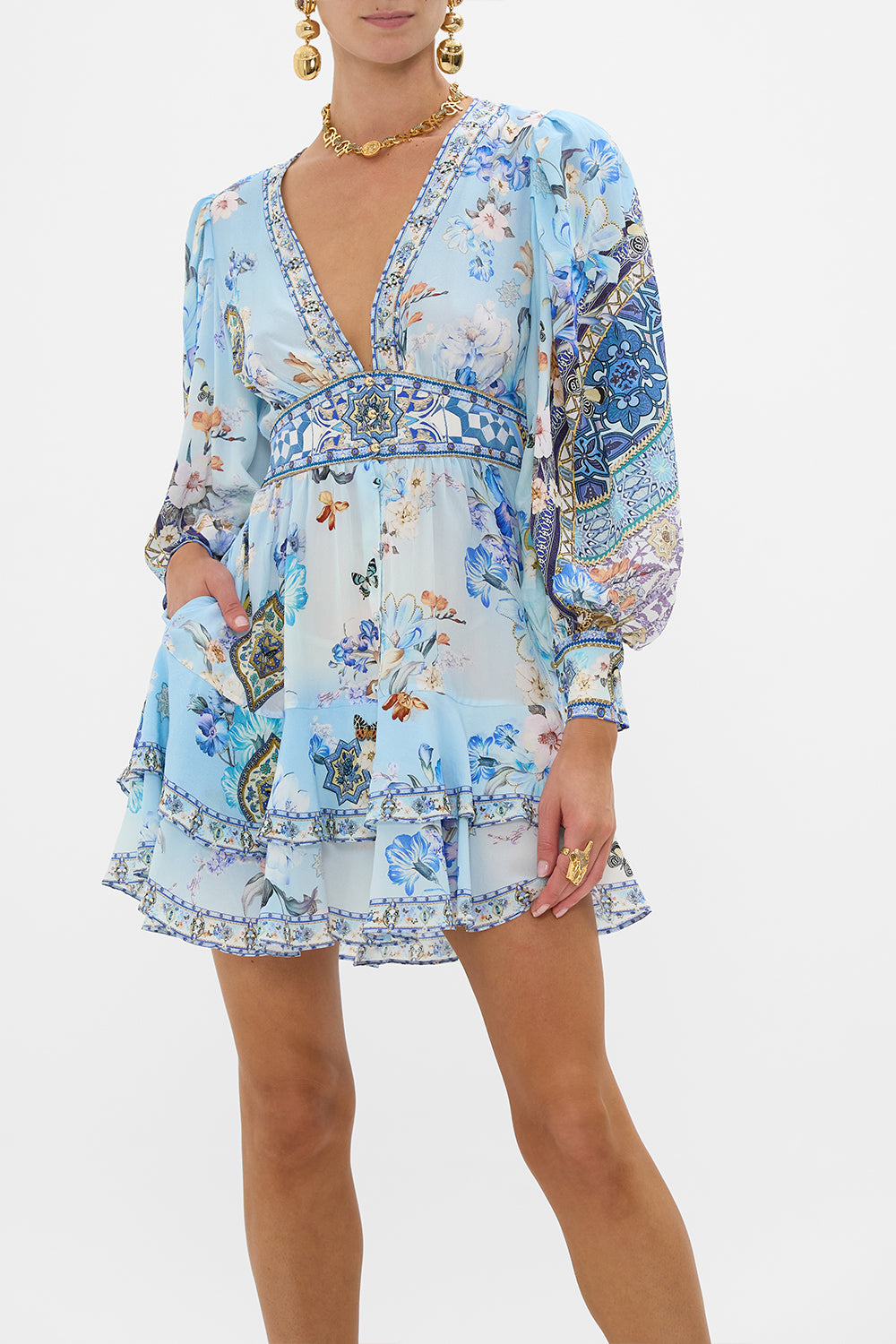 BUTTON FRONT FRILL DRESS AL MANIAL PALACE MEMOIRS