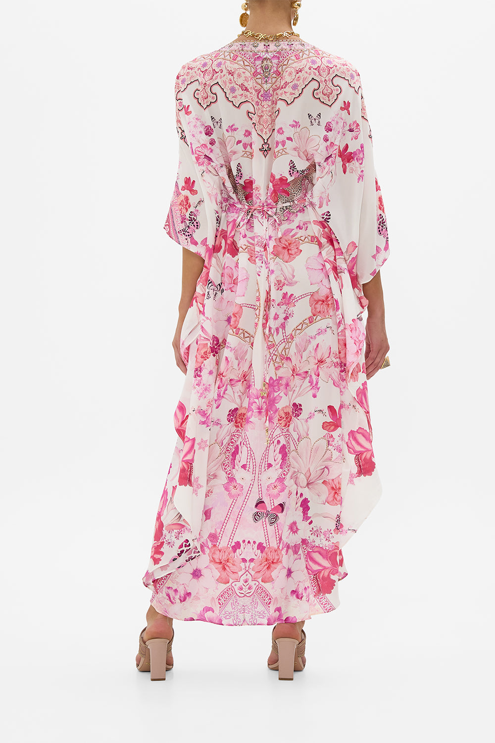 GATHERED WAIST KAFTAN BOTANICAL NOVELLA