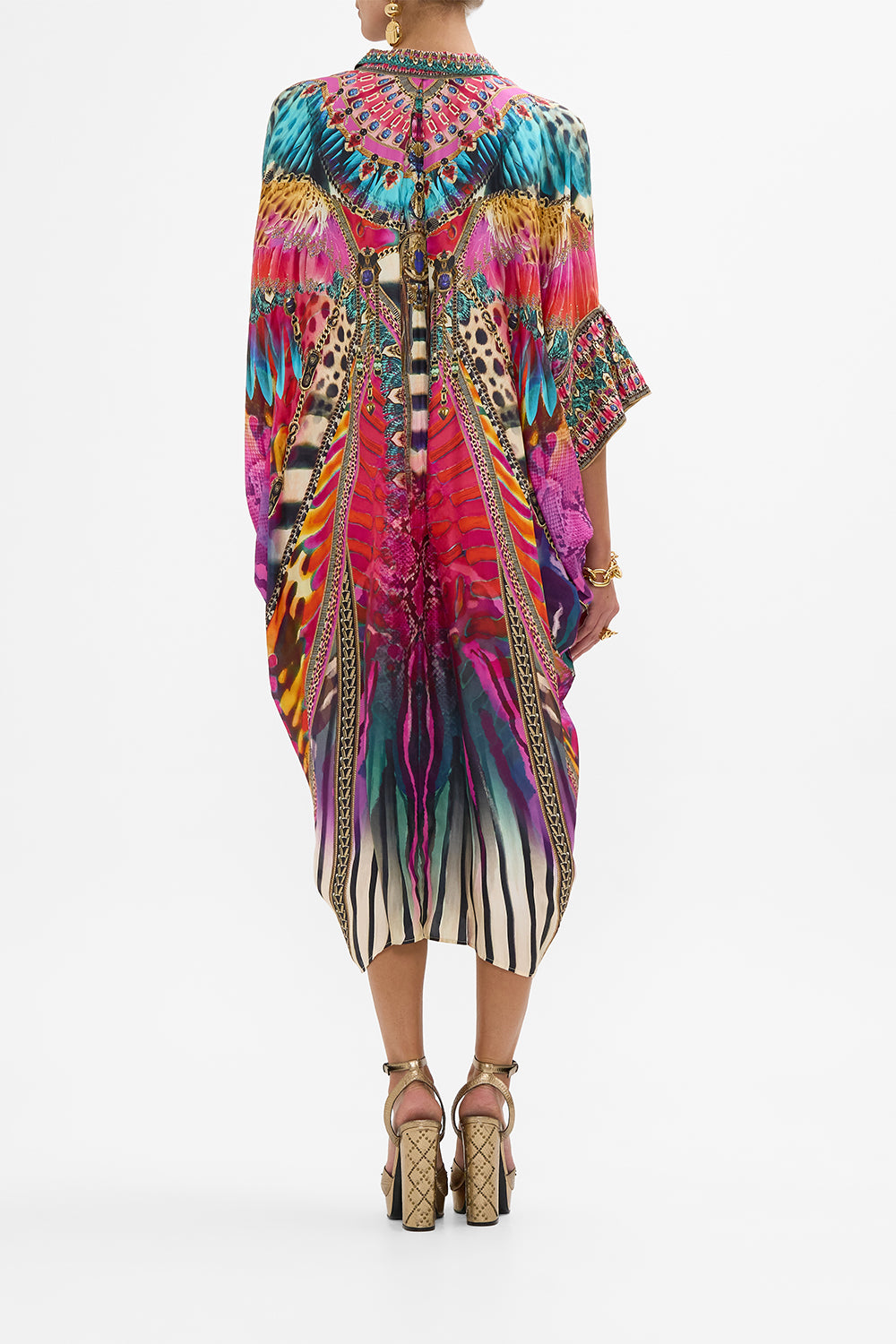 CAMILLA Batwing Kaftan in Sahara Supernatural Print. 