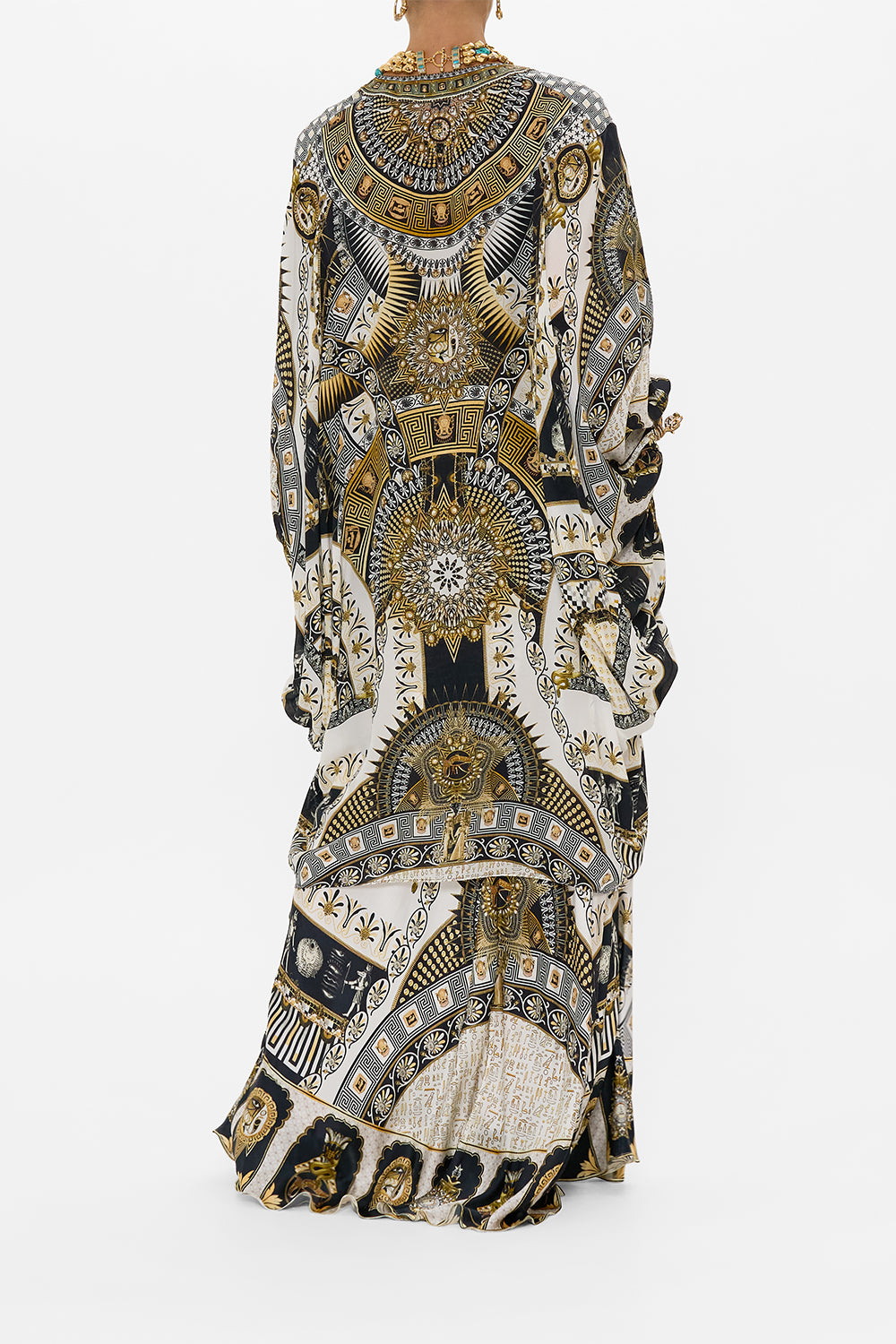 CAMILLA Dramatic Sleeve Cocoon Layer in Temples Of Dendara Print.