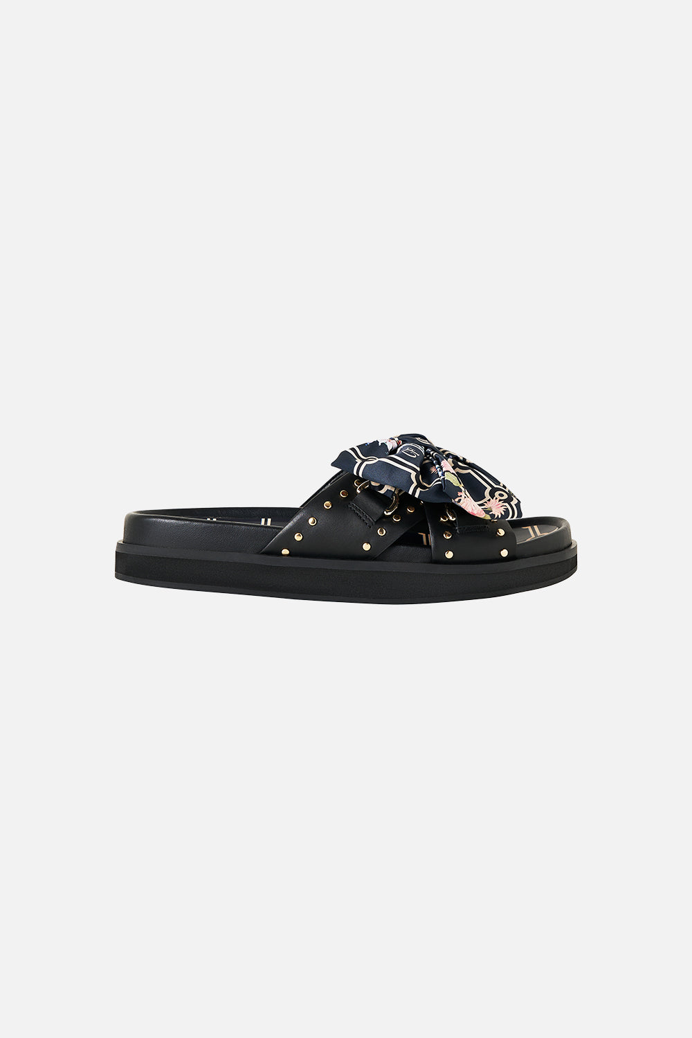 CAMILLA Rosa Bow Slide in Palacio Poetry print