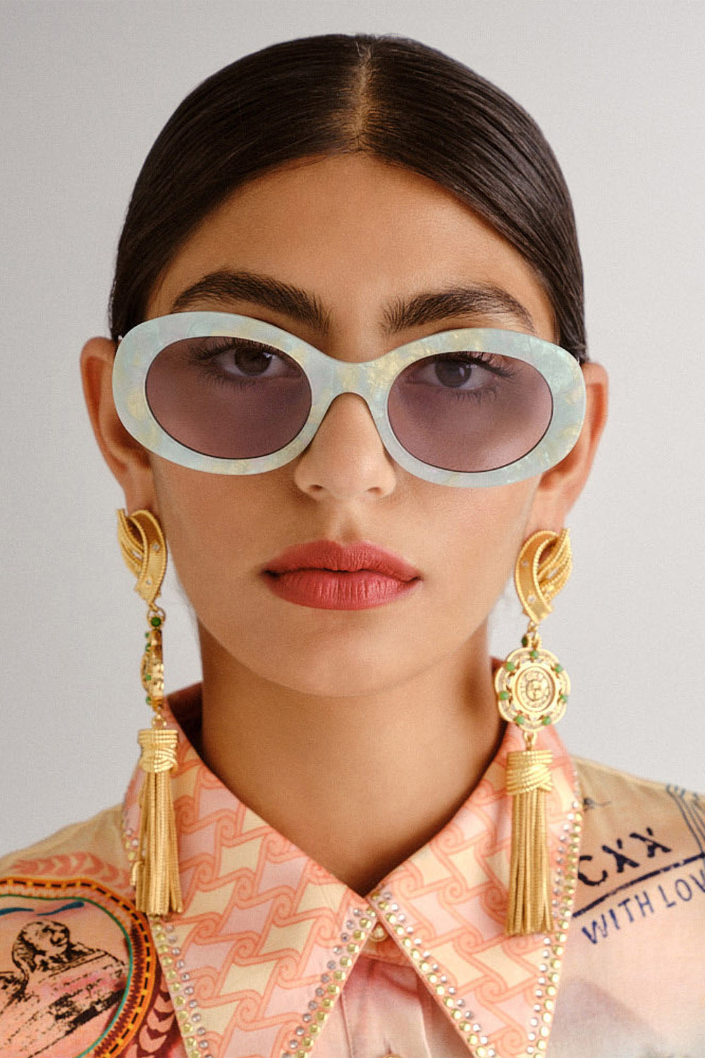 CAMILLA Sunglasses in Sandstorm print. 