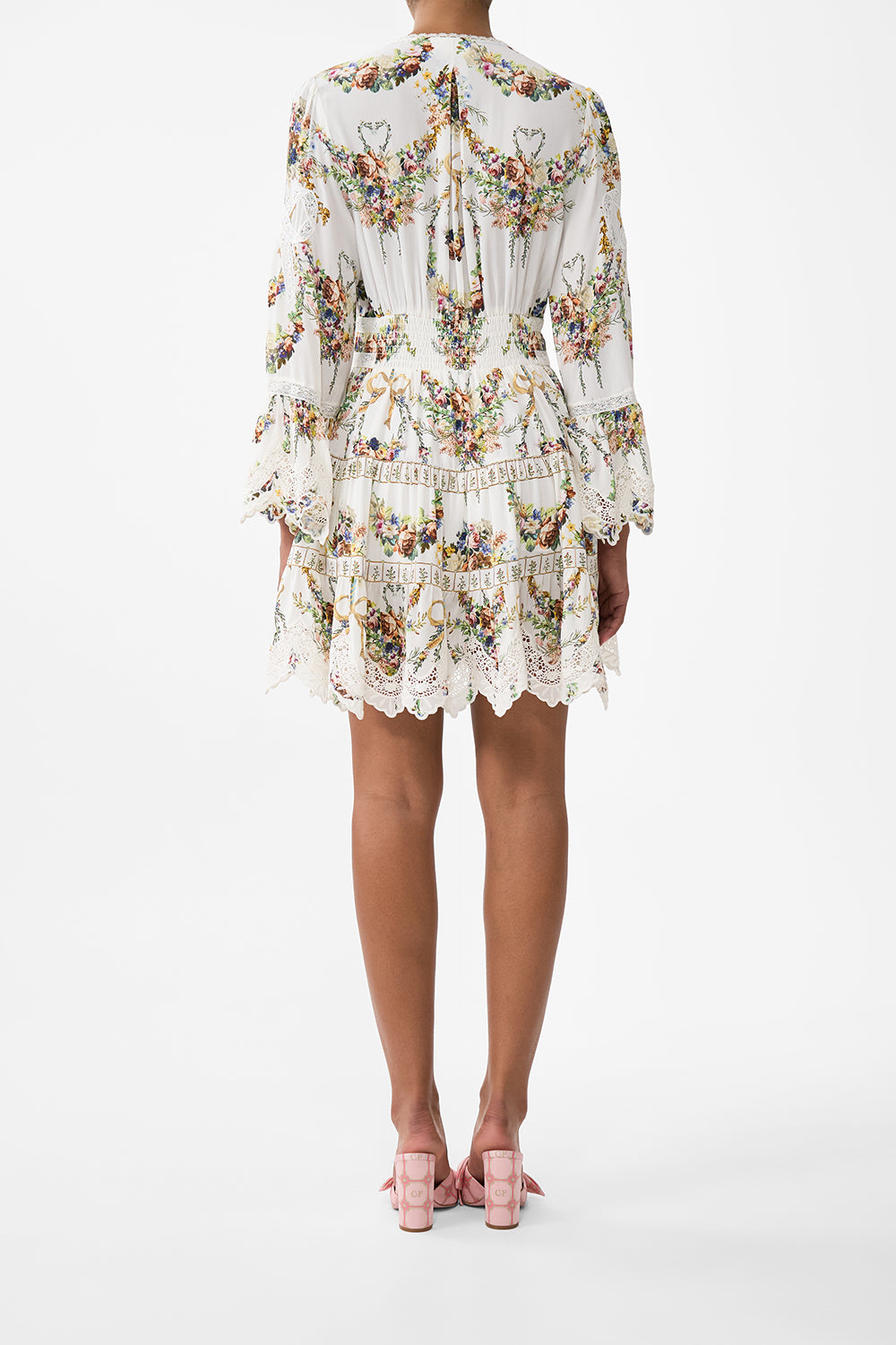 The CAMILLA Tiered Dress With Ruffle Frill Sleeves in our Dressing Room Drama print.