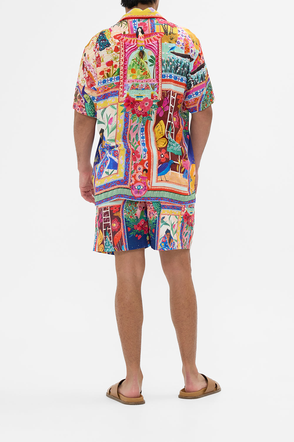 Hotel Franks By CAMILLA Short Sleeve Camp Collared Shirt in Roeqiyas Realm print. 