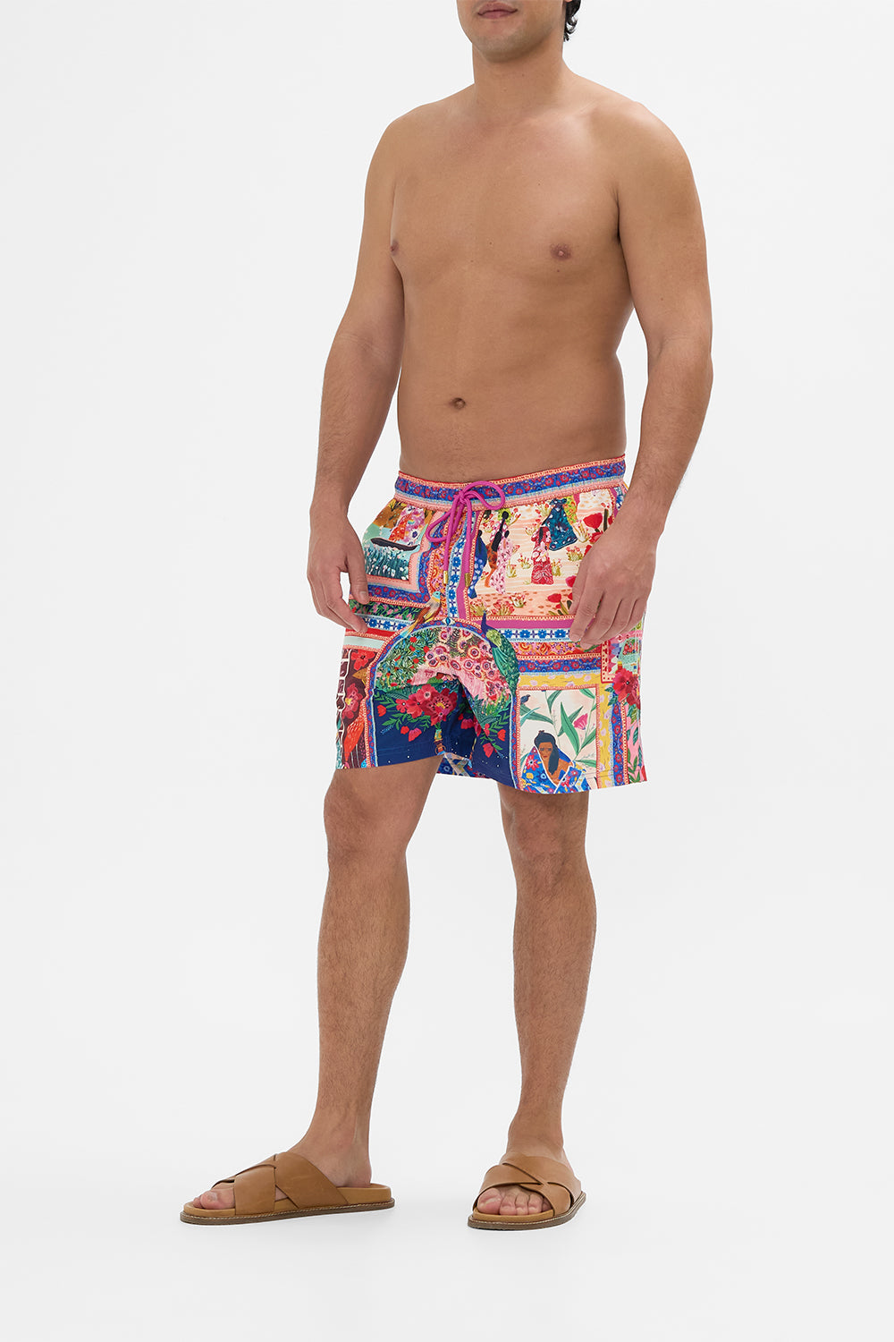 CAMILLA Mid Length Boardshort in Roeqiyas Realm print. 