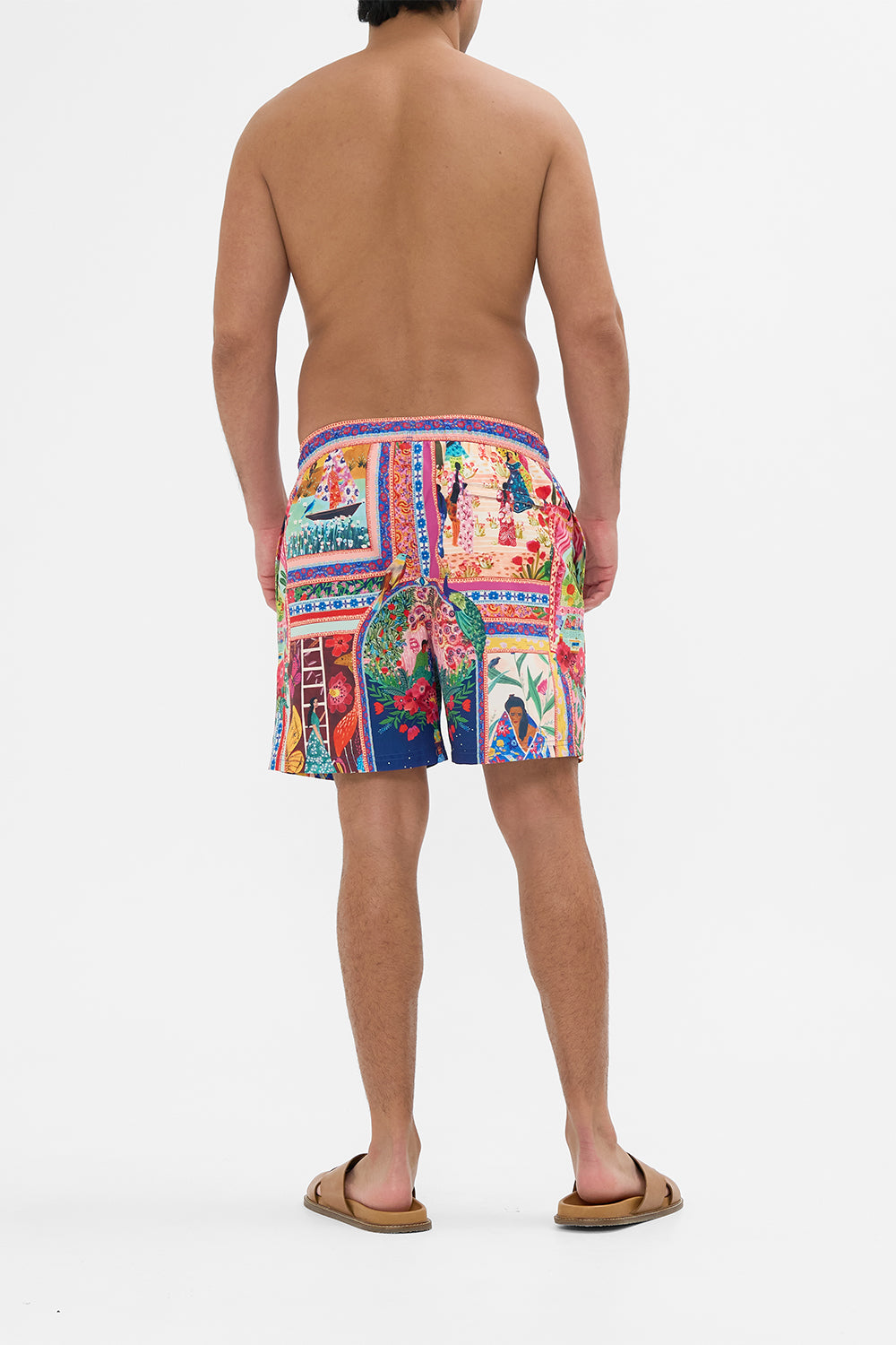 CAMILLA Mid Length Boardshort in Roeqiyas Realm print. 