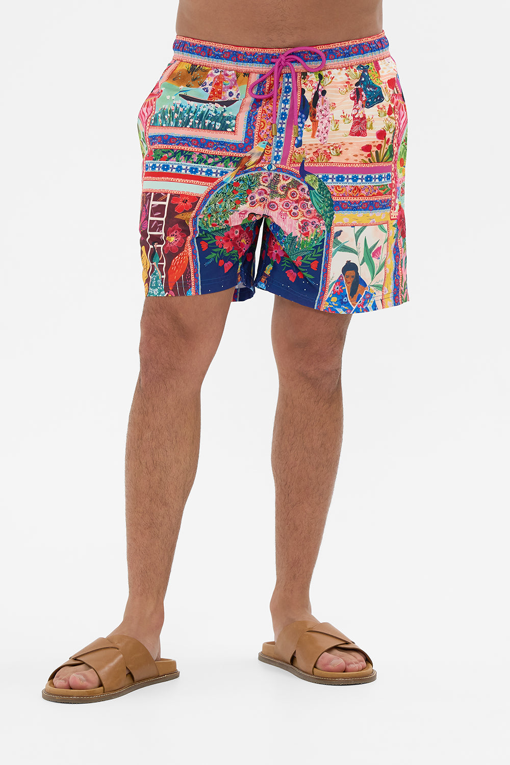 CAMILLA Mid Length Boardshort in Roeqiyas Realm print. 