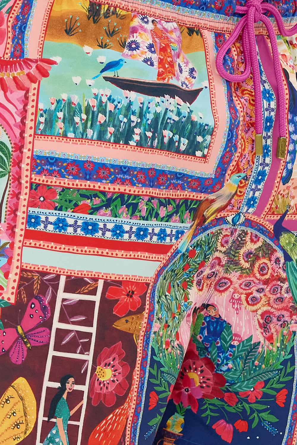 CAMILLA Mid Length Boardshort in Roeqiyas Realm print. 