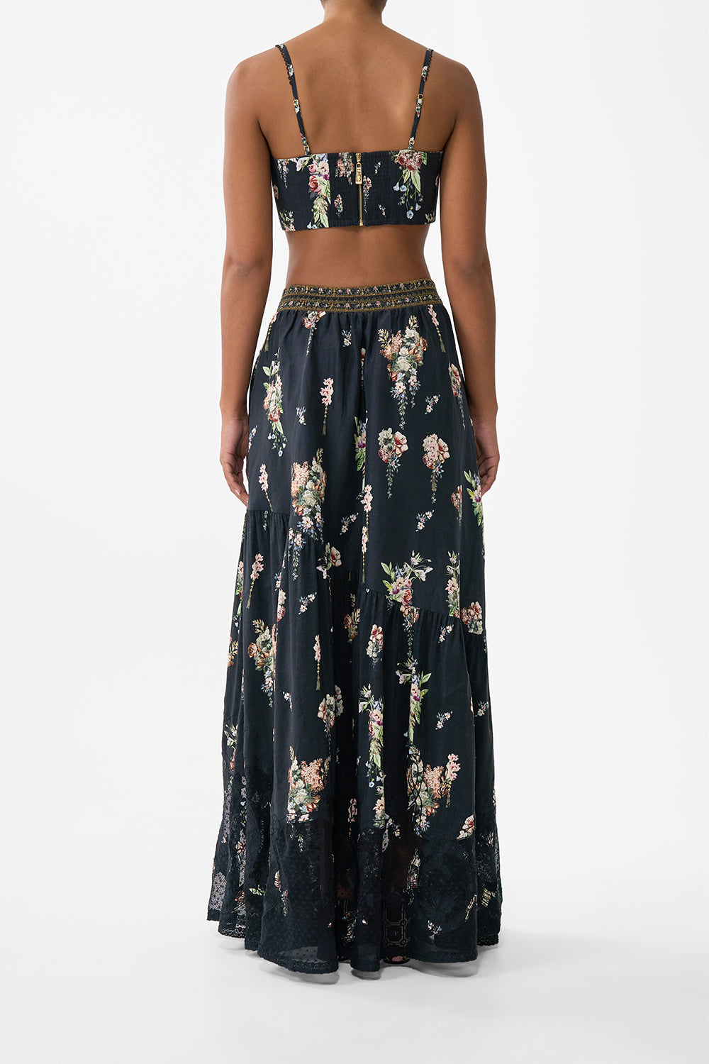 The CAMILLA Corset Crop Top in our Noble Endeavours print.