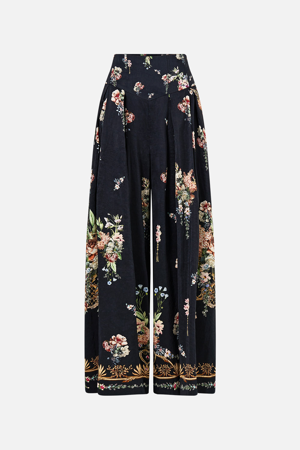 The CAMILLA Corset Waist Wide Leg Pant in our Noble Endeavours print.