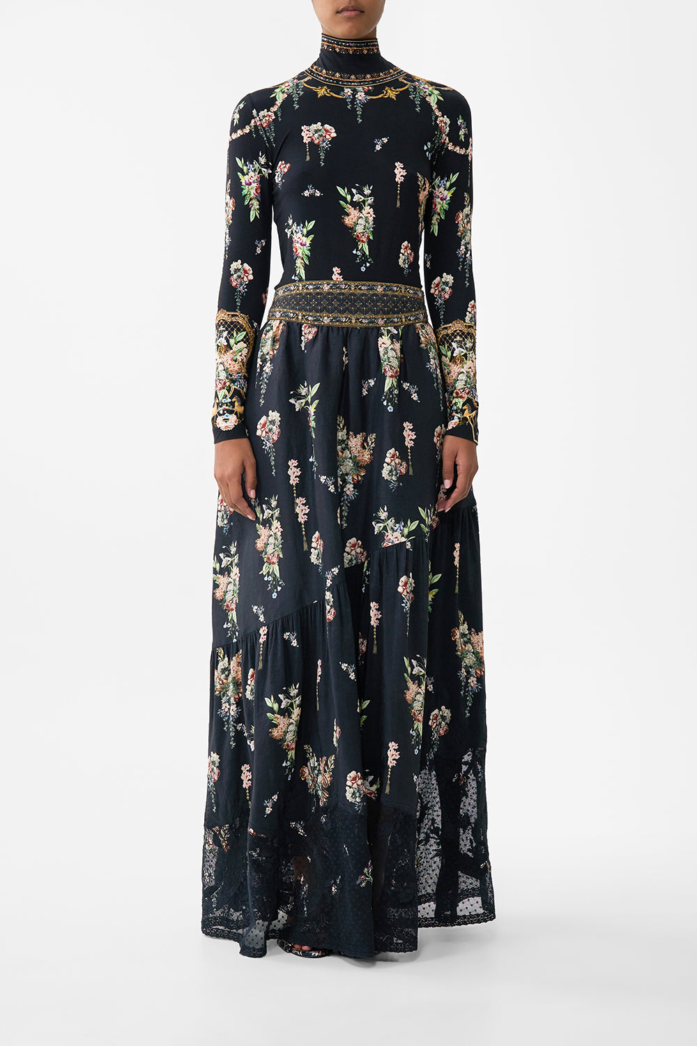 The CAMILLA Jersey Turtleneck in our Noble Endeavours print.