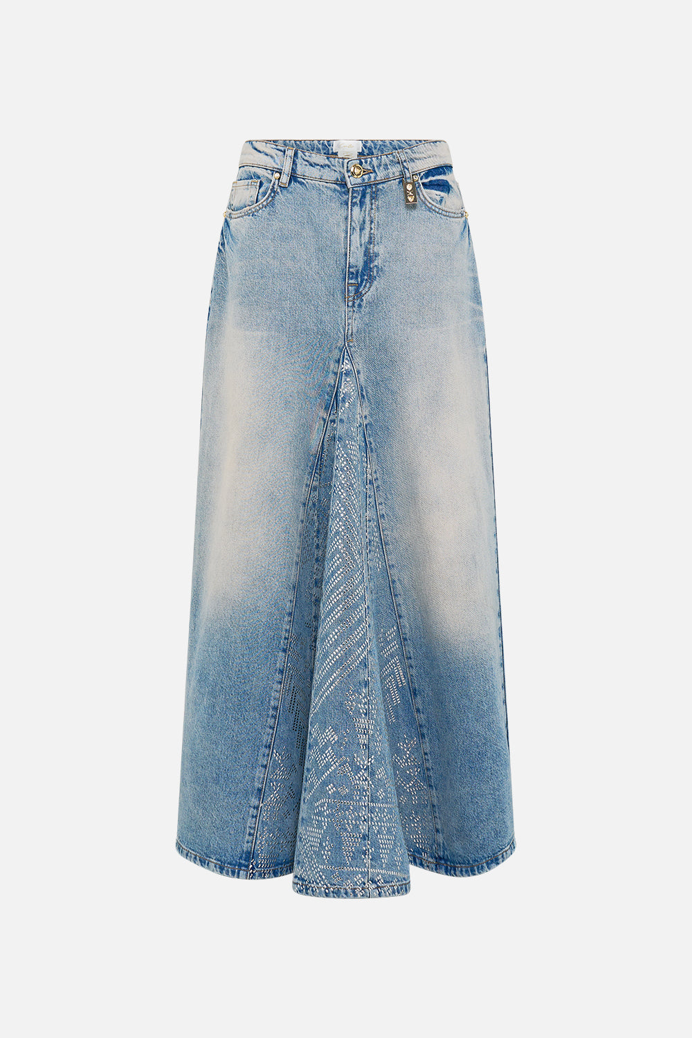 ALIKA OASIS ODYSSEY A-LINE MAXI SKIRT DENIM